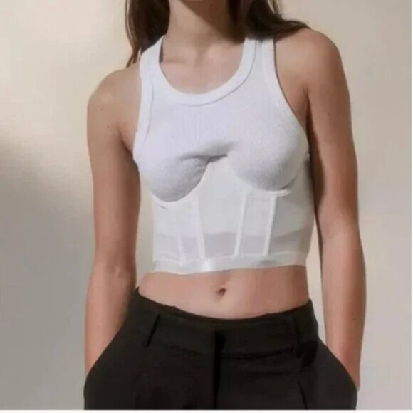 ⭐️ Out From Under Bewitched Modern Romantic Classy Party Hipster Mesh Belt Top - Picture 1 of 2